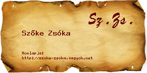 Szőke Zsóka névjegykártya